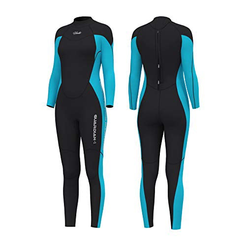 Hevto Wetsuits Men and Women Guardian 3mm Neoprene Full Scuba Diving Suits Surfing Swimming Long Sleeve Keep Warm Back Zip for Water Sports 